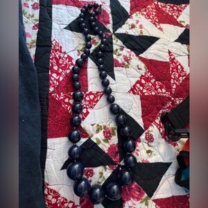 Elegant Navy Blue Beaded Necklace